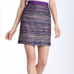 Kate Spade Kylie Tweed Purple Gold Skirt